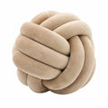 Knotenkissen 40 cm Beige Textil Dekokissen Geflochten