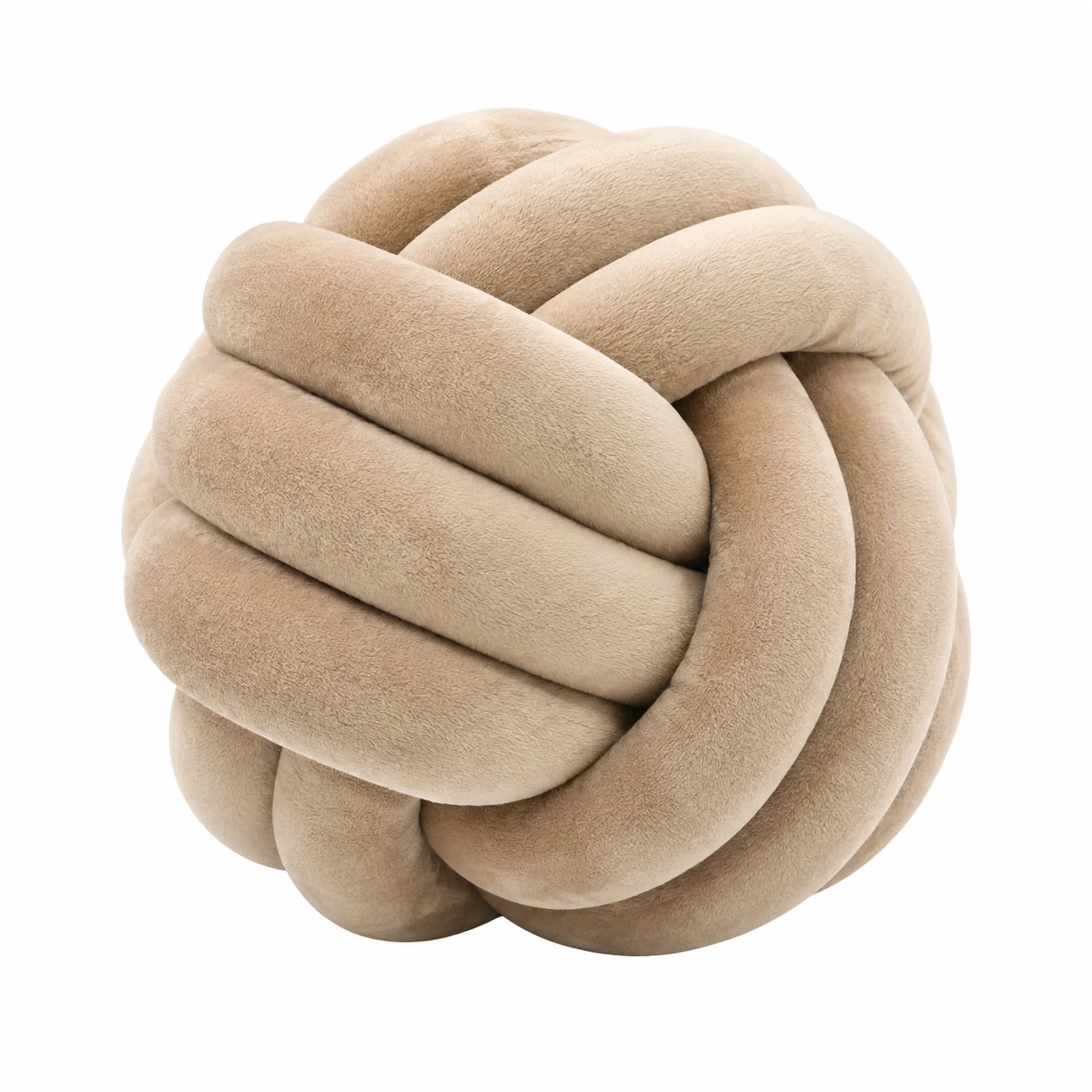 Knotenkissen 40 cm Beige Textil Dekokissen Geflochten