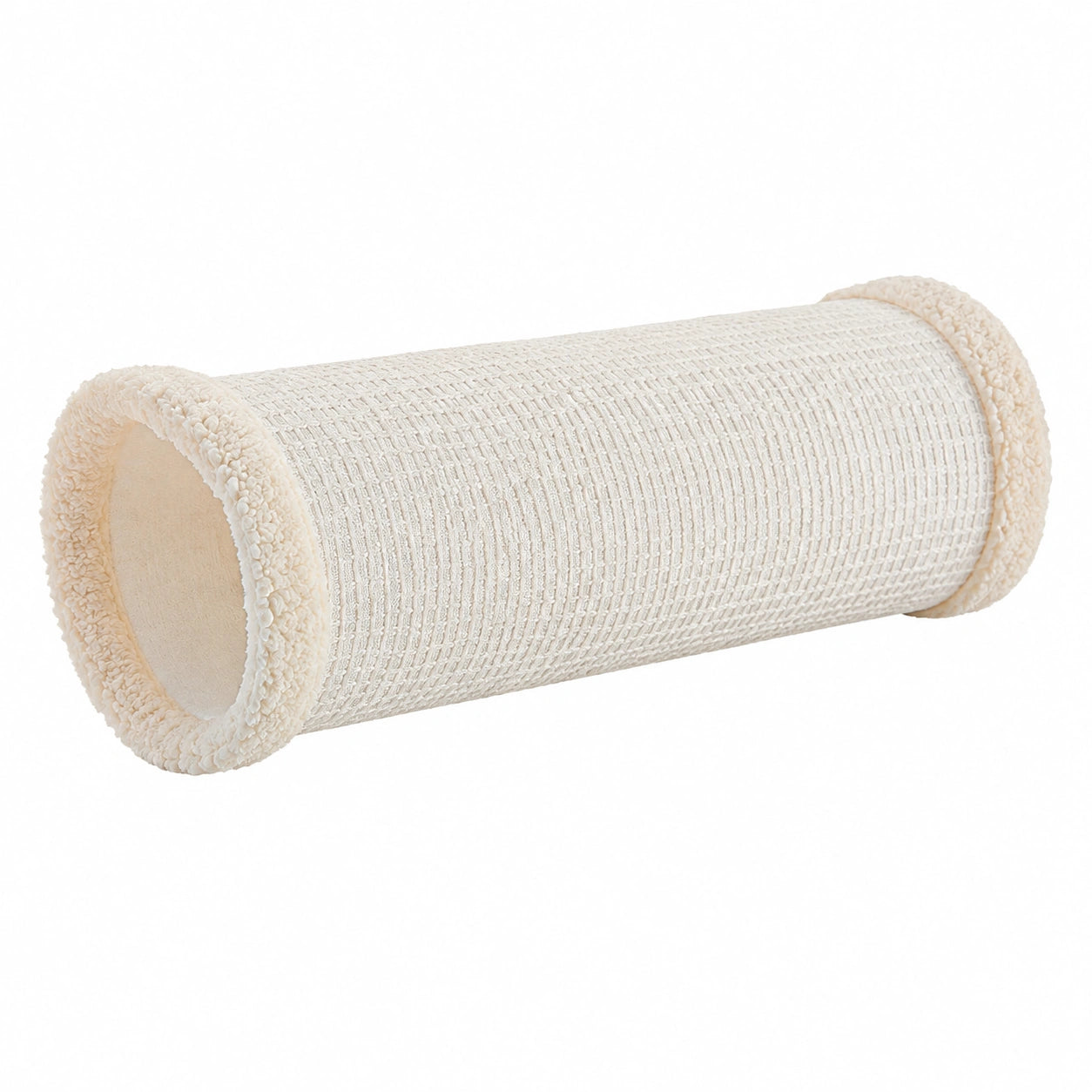 Nackenrolle 15 x 45 cm Textil Creme - zylindrisch mit strukturierter Oberfläche
