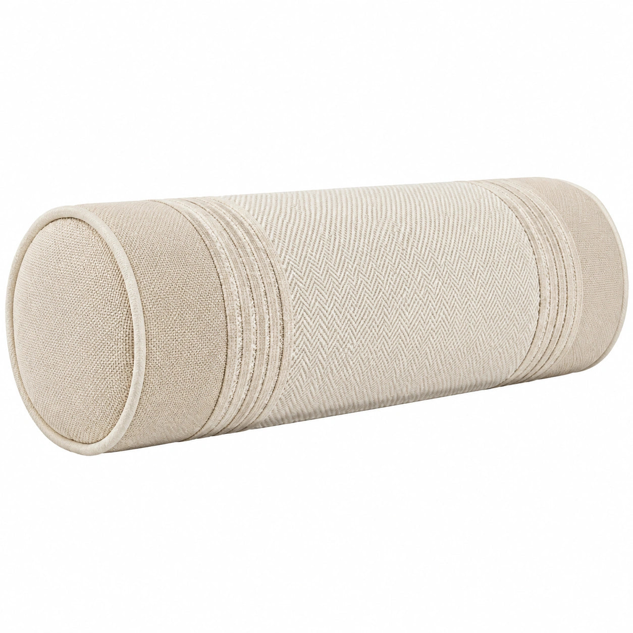 Nackenrolle 18 x 45 cm Textil Beige - zylinderförmiges Dekokissen