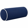 Nackenrolle 20 x 50 cm Textil Dunkelblau Weiß weich gepolstert