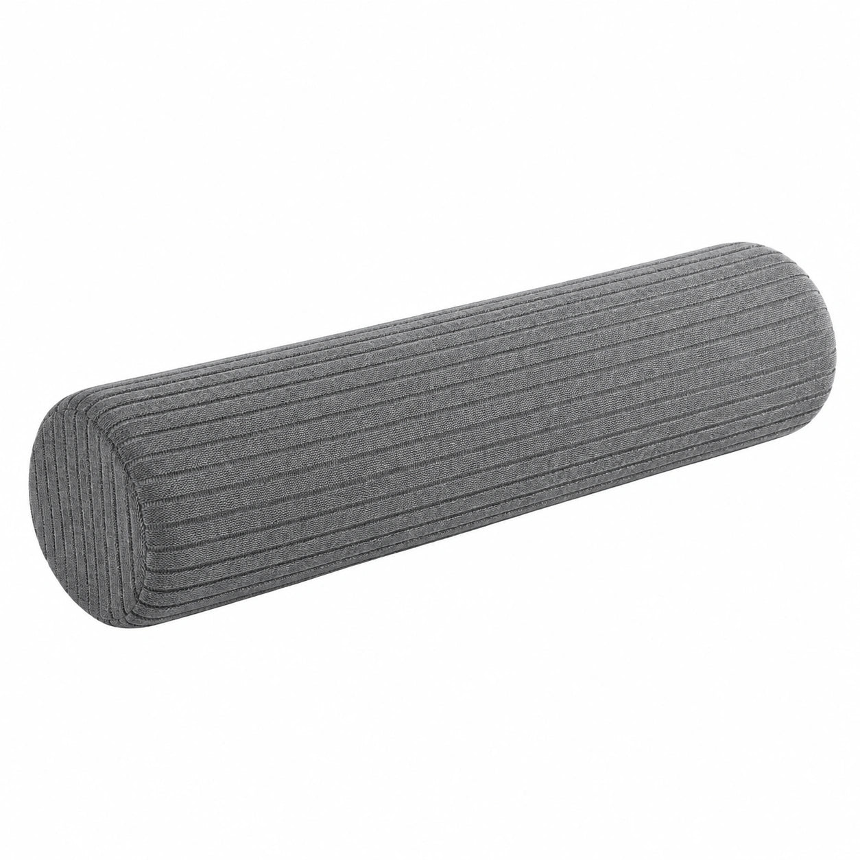 Nackenrolle 15 x 50 cm aus Textil in Grau mit Rippstruktur für Sofa und Bett