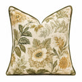 Dekokissen 45 x 45 cm Textil Creme Grün Blumenmuster Wohnzimmer