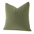 Dekokissen 45 x 45 cm aus Cordstoff Olivgrün für Sofa mit gerippter Oberfläche