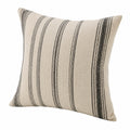 Zierkissen 45 x 45 cm Stoff Beige Schwarz gestreift für Sofa und Wohnraum