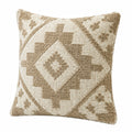 Dekokissen 45 x 45 cm Beige Creme Textil mit geometrischem Muster