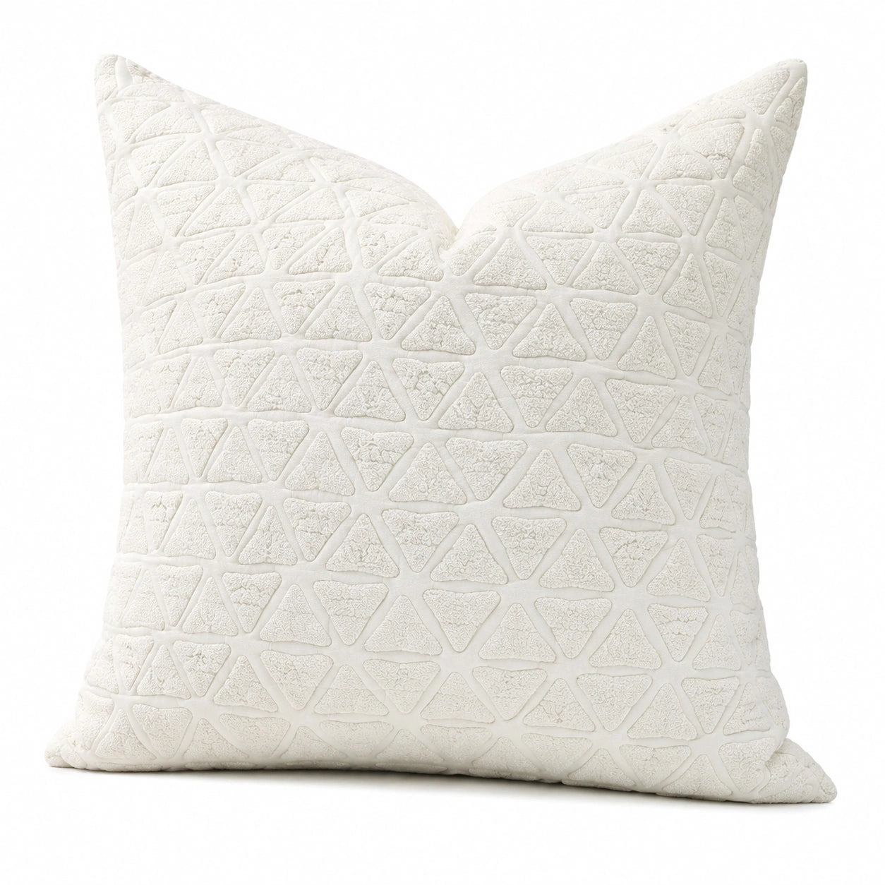 Dekokissen 45 x 45 cm aus Textil in Creme mit geometrischer Struktur für Wohnräume