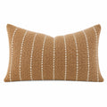 Dekokissen 50 x 30 cm Braun Creme Textil mit Streifenstruktur