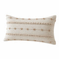 Zierkissen 50 x 30 cm aus Textil in Beige mit Fransenstruktur