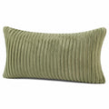 Rechteckiges Zierkissen 50 x 30 cm olivgrün gerippter Plüsch für Sofa und Bett