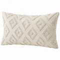 Dekokissen 50 x 30 cm Creme Textil mit erhabenem Rautenmuster