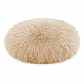 Rundes Zierkissen 45 cm Kunstfell Beige weich dekorativ